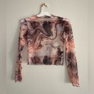 FOREVER 21 SHEER MULTI COLOR LONG SLEEVE